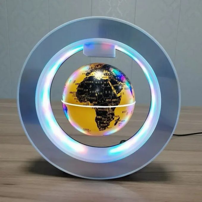 Round LED World Map Floating Globe Magnetic Levitation Light Anti Gravity Magic